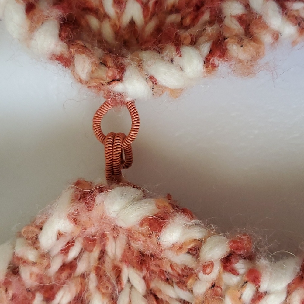 Ann Taylor Loft Cape shawl Orange/ White Sz.M/L . - Picture 8 of 8